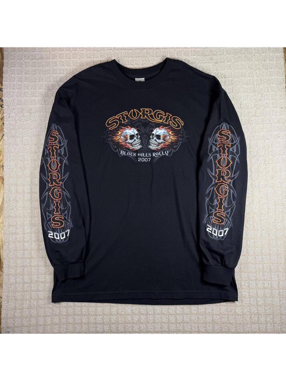 Vintage Sturgis 2007 Black Hills Rally Long Sleeve Shirt 2XL